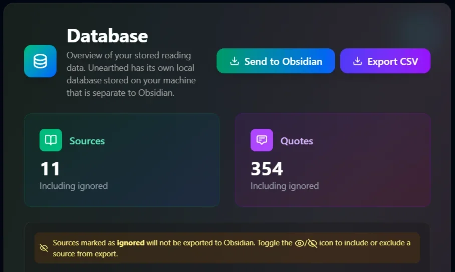 Database View - Unearthed Local