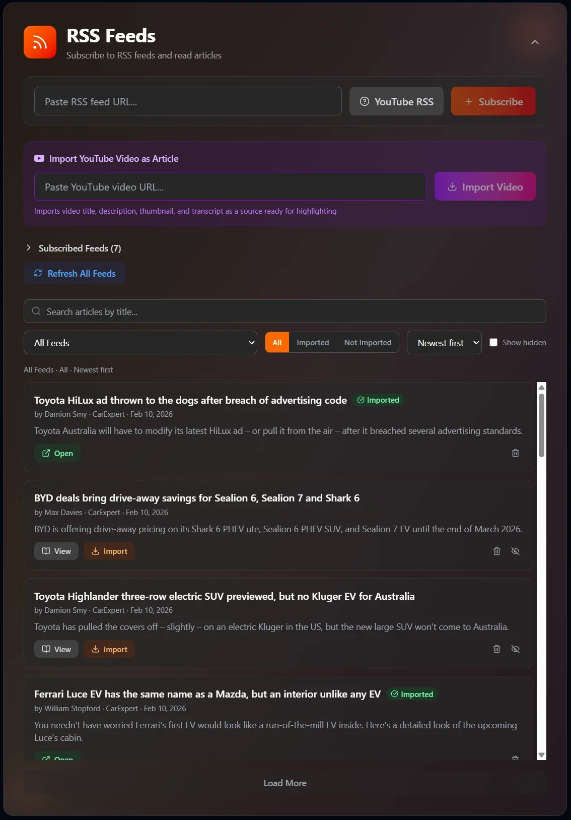 RSS Feeds - Unearthed Local