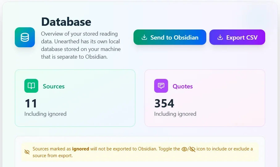 Database View - Unearthed Local
