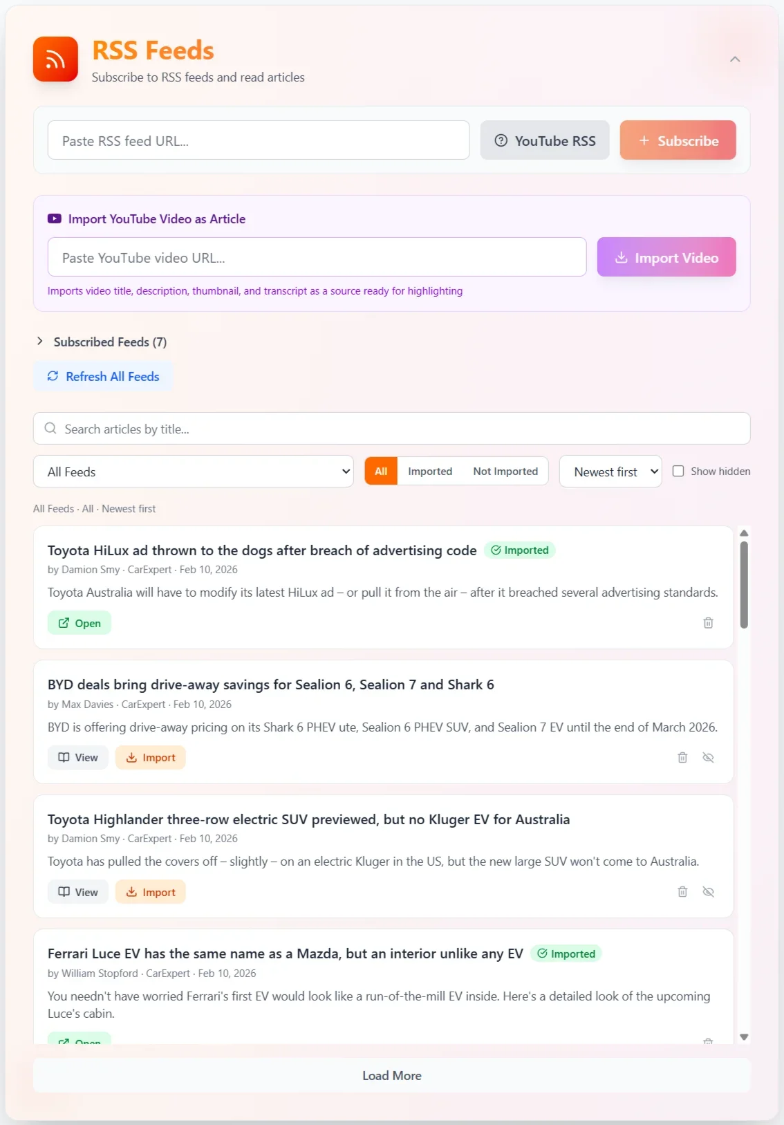 RSS Feeds - Unearthed Local